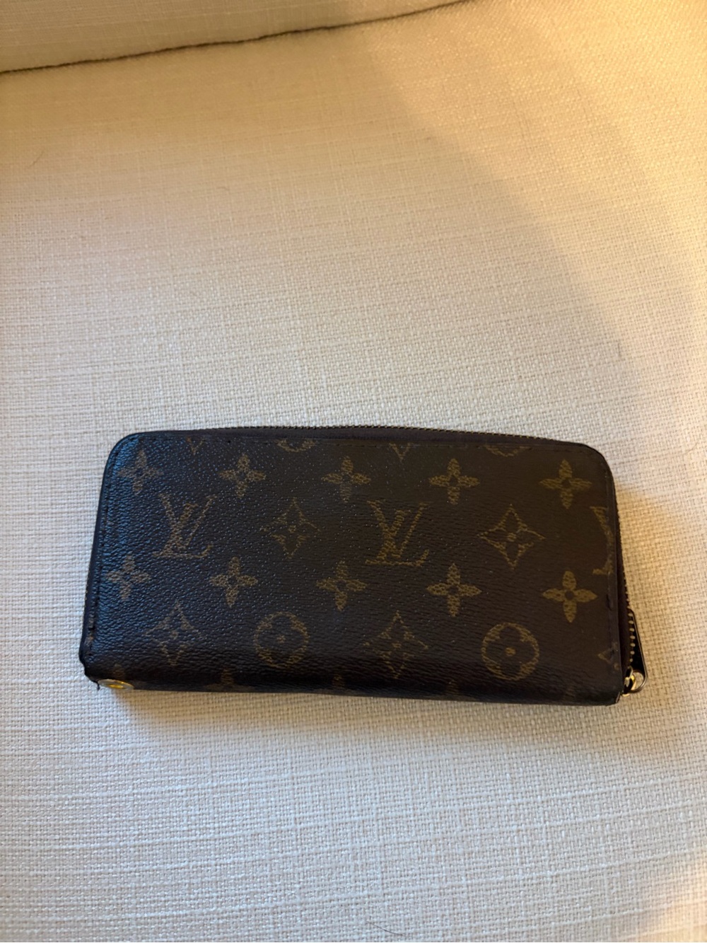 No Brand Zip Around Wallet in Brown and Gold